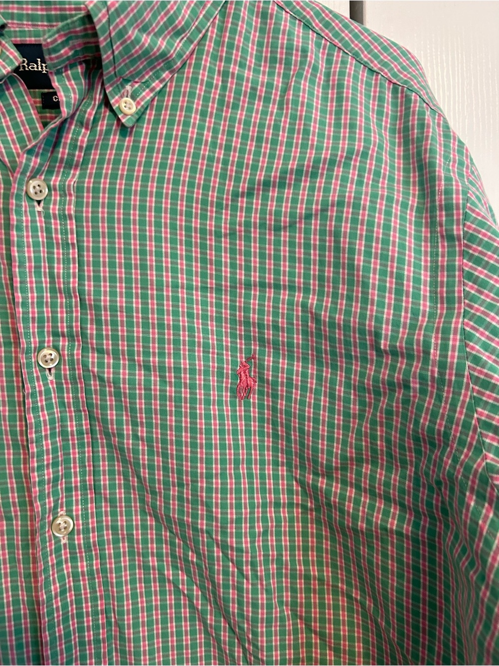 Ralph Lauren Men's Green & Pink Plaid Button-Down Shirts Bundle